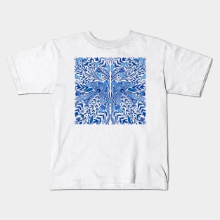 Folk Art Bird | Blue Birds | Scandinavian Folk Art Kids T-Shirt